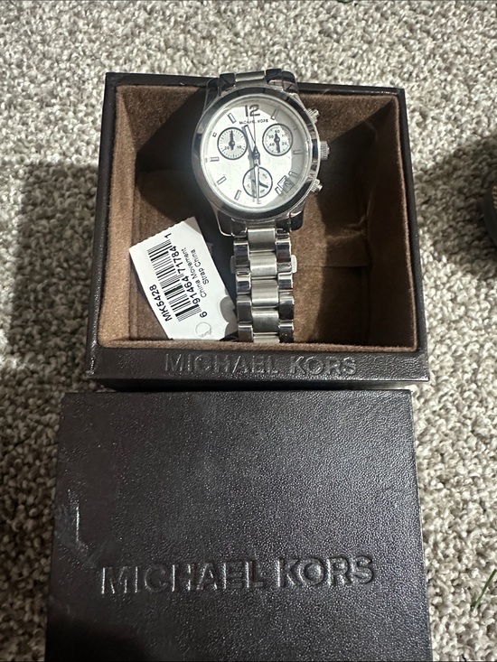 Michael Kors Accessories - Michael Kors Silver Stainless Steel Chronograph Watch with Link Bracelet